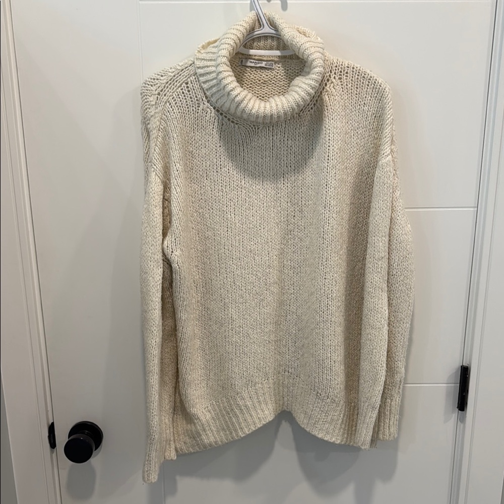 Mango Cream Turtleneck Sweater with Chunky Knit size XXS / XS
